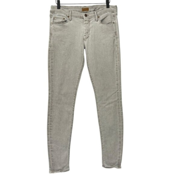 Mother The Looker Low Rise Pop! Jeans in Driftwood Light Brown Skinny Size 31 - Picture 13 of 13